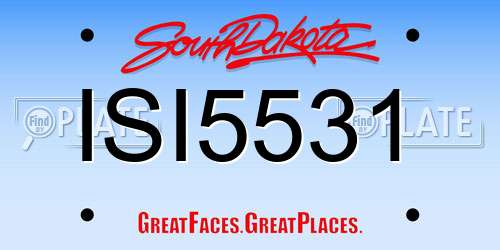 ISI5531 South Dakota License Plate