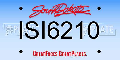 ISI6210 South Dakota License Plate