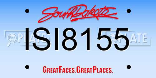ISI8155 South Dakota License Plate