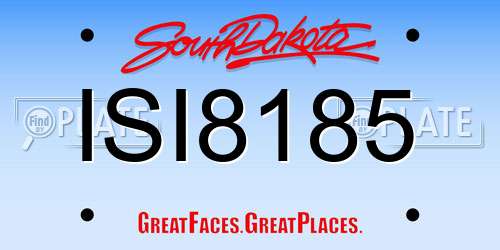 ISI8185 South Dakota License Plate