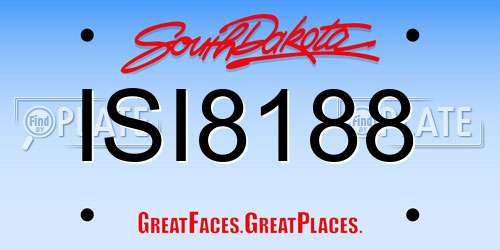ISI8188 South Dakota License Plate
