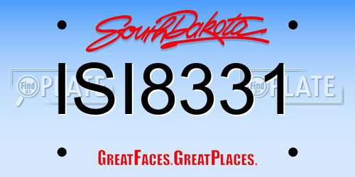 ISI8331 South Dakota License Plate