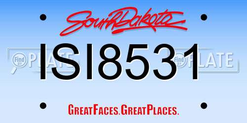 ISI8531 South Dakota License Plate