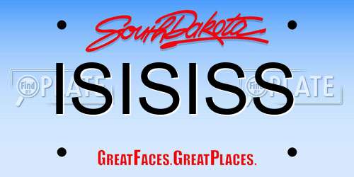 ISISISS South Dakota License Plate