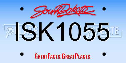 ISK1055 South Dakota License Plate