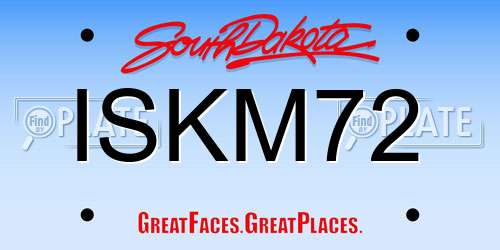 ISKM72 South Dakota License Plate