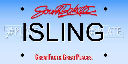 ISLING South Dakota License Plate