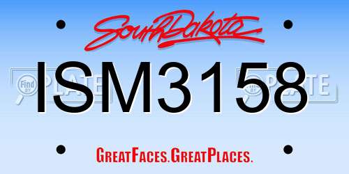 ISM3158 South Dakota License Plate