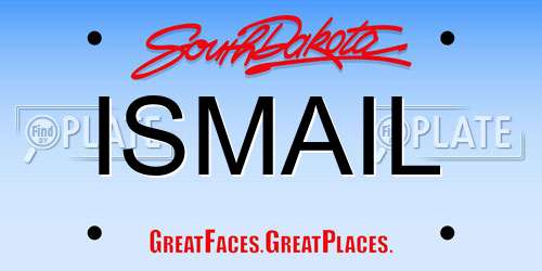 ISMAIL South Dakota License Plate