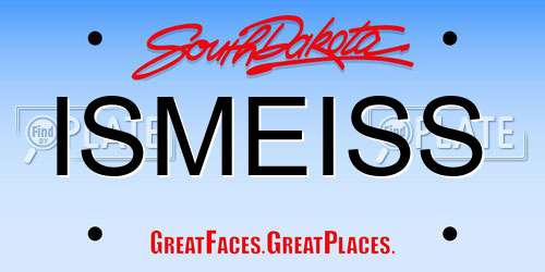 ISMEISS South Dakota License Plate