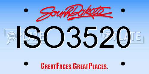 ISO3520 South Dakota License Plate