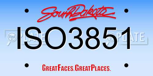 ISO3851 South Dakota License Plate