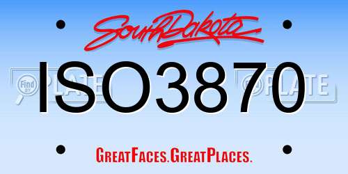 ISO3870 South Dakota License Plate