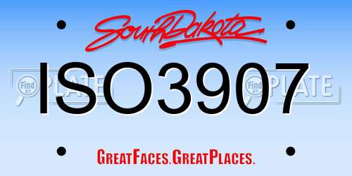 ISO3907 South Dakota License Plate