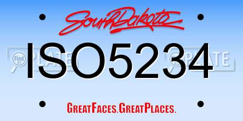 ISO5234 South Dakota License Plate