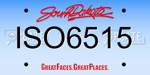 ISO6515 South Dakota License Plate