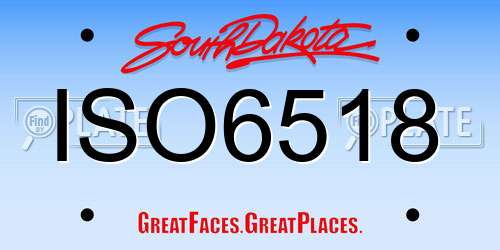 ISO6518 South Dakota License Plate