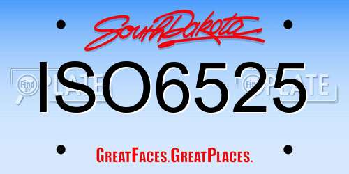 ISO6525 South Dakota License Plate