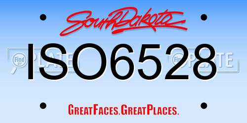 ISO6528 South Dakota License Plate