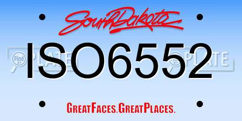 ISO6552 South Dakota License Plate