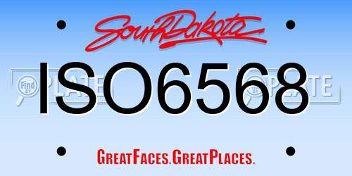 ISO6568 South Dakota License Plate