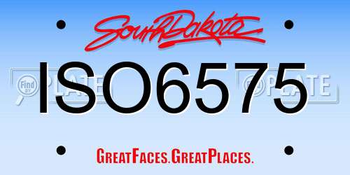 ISO6575 South Dakota License Plate