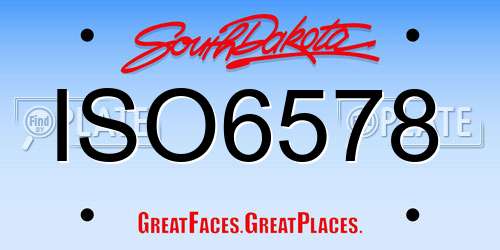 ISO6578 South Dakota License Plate