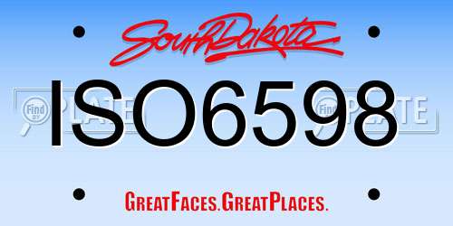 ISO6598 South Dakota License Plate