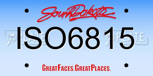 ISO6815 South Dakota License Plate