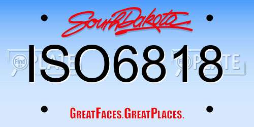 ISO6818 South Dakota License Plate