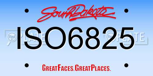 ISO6825 South Dakota License Plate