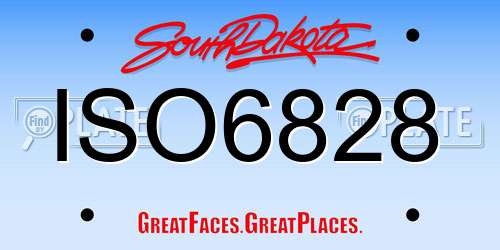 ISO6828 South Dakota License Plate