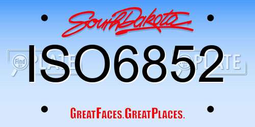 ISO6852 South Dakota License Plate