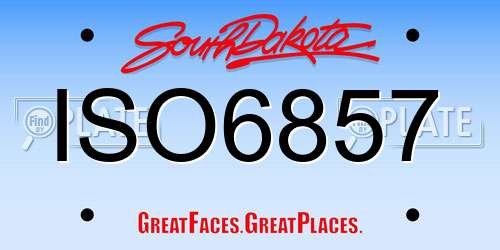 ISO6857 South Dakota License Plate