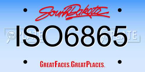 ISO6865 South Dakota License Plate