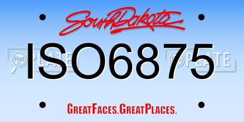 ISO6875 South Dakota License Plate