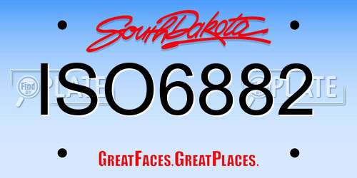 ISO6882 South Dakota License Plate