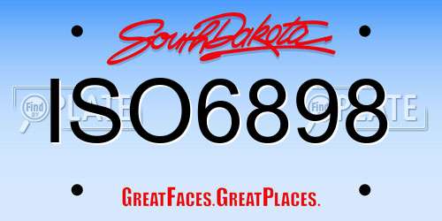 ISO6898 South Dakota License Plate