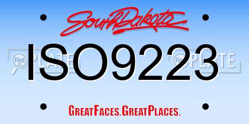 ISO9223 South Dakota License Plate