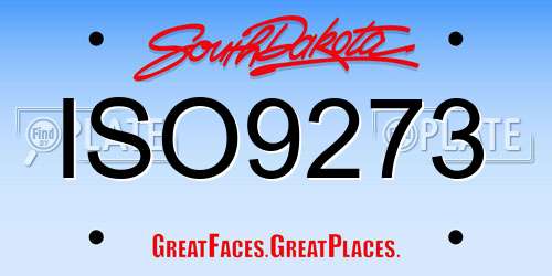 ISO9273 South Dakota License Plate