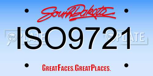 ISO9721 South Dakota License Plate