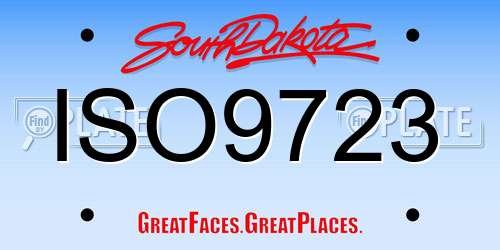 ISO9723 South Dakota License Plate
