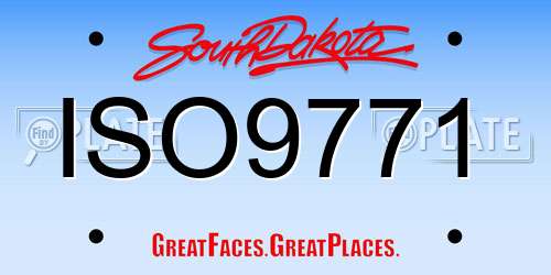 ISO9771 South Dakota License Plate