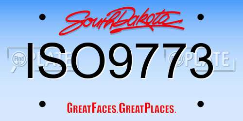 ISO9773 South Dakota License Plate