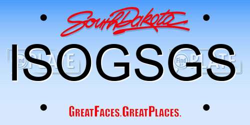 ISOGSGS South Dakota License Plate