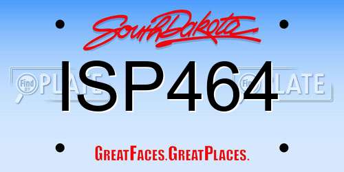 ISP464 South Dakota License Plate