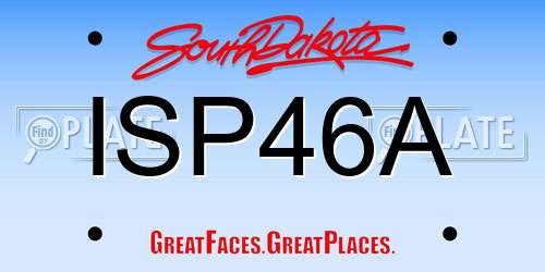 ISP46A South Dakota License Plate