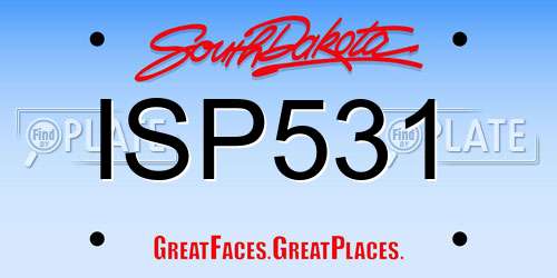 ISP531 South Dakota License Plate