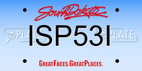 ISP53I South Dakota License Plate