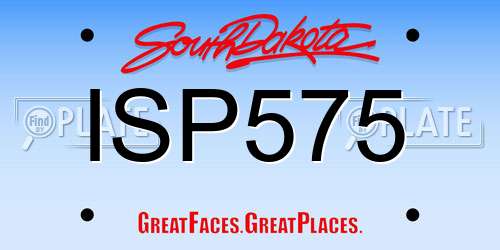 ISP575 South Dakota License Plate